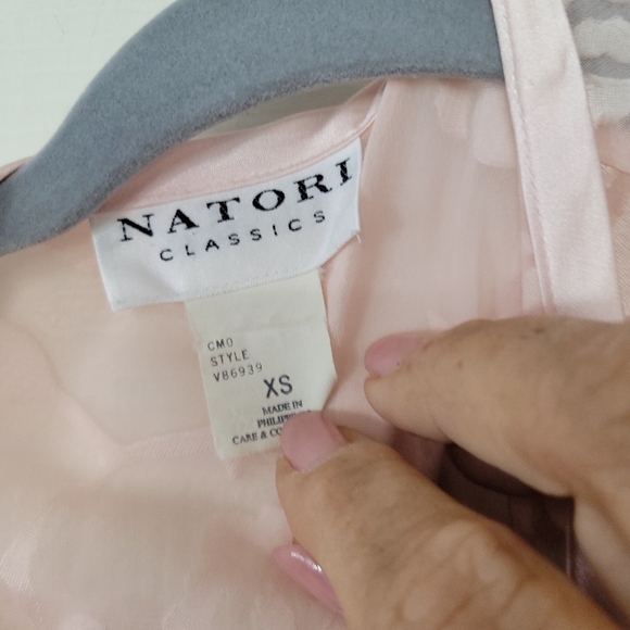 Natori Classic Womens Vintage Peach Blush Floral Imprint Design 3/4 Sleeve - Picture 3 of 4